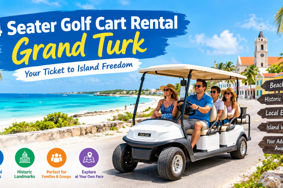 4 Seater Golf Cart Rental Grand Turk for exploring beaches and island attractions